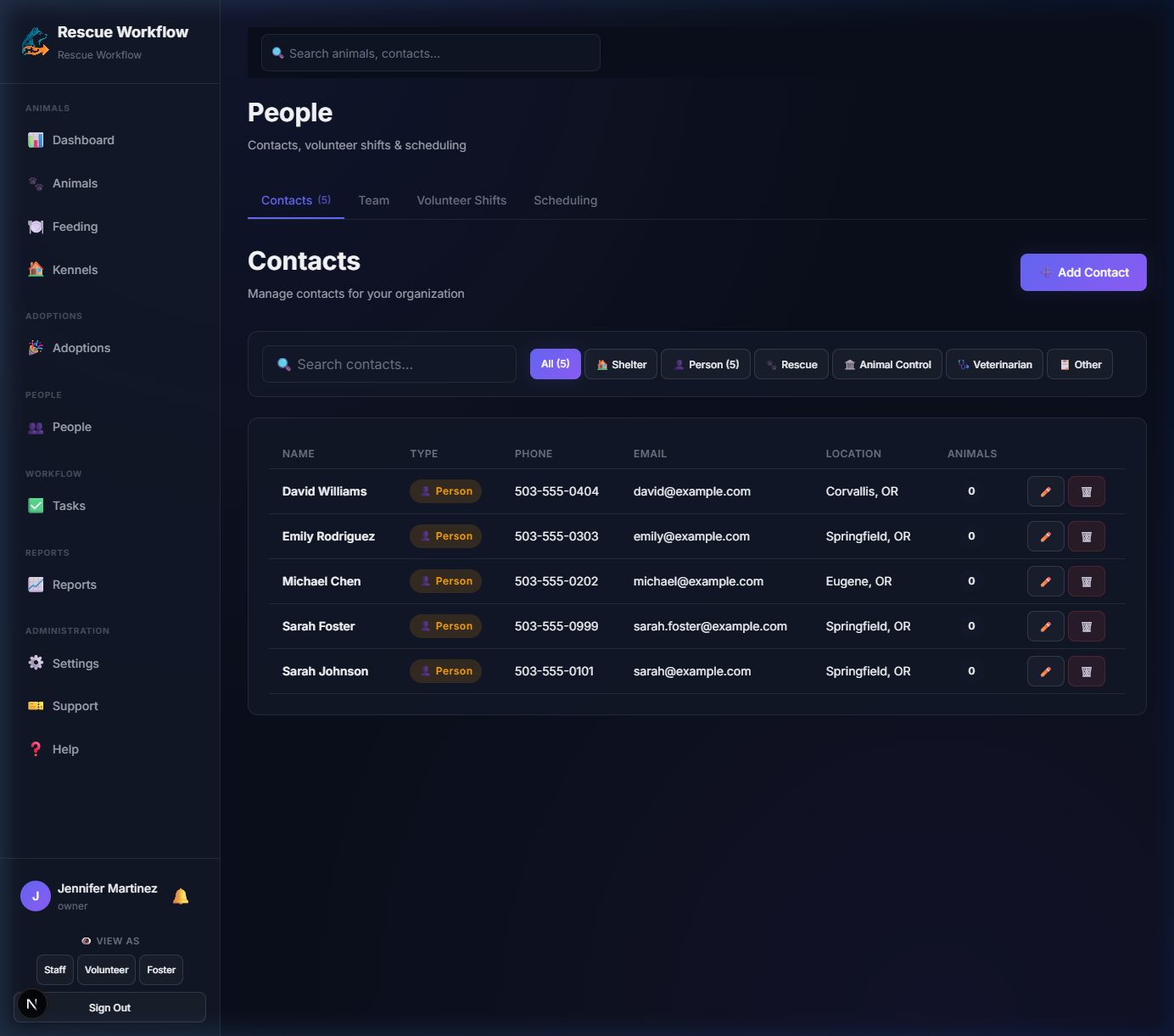 Foster portal — a dedicated dashboard for your foster families